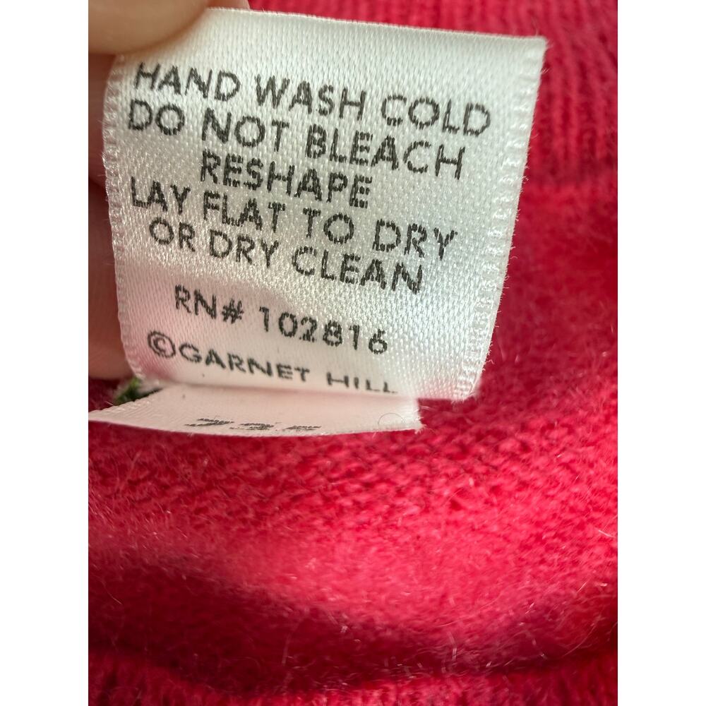 Garnet Hill Cashmere Pullover Sweater Poppy Pink Ballet Neck Size Small - Picture 7 of 9